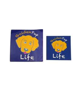 Official Golden Pup Logo Sticker Combo (2)